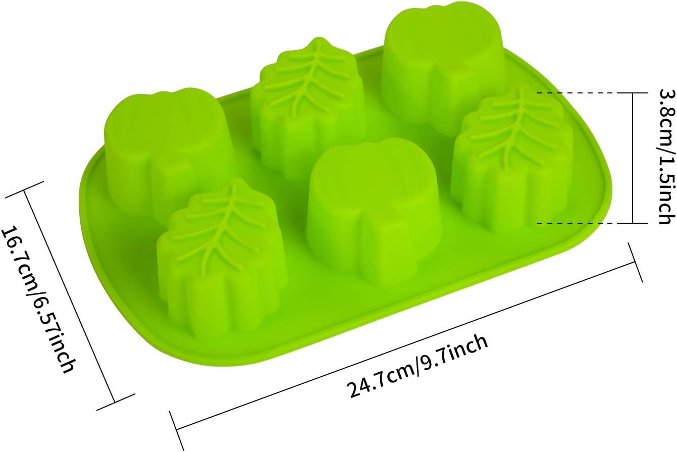 2 moldes de silicona con diseño de hojas de calabaza, 3D, con temática de otoño, para hacer jabón, velas, dulces, magdalenas, chocolates, decoración