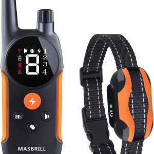 MASBRILL – Collar de entrenamiento para perros de 2000 pies con control remoto, collares de entrenamiento impermeables recargables para perros MASBRILL – Collar de entrenamiento para perros de 2000 pies con control remoto, collares de entrenamiento impermeables recargables para perros