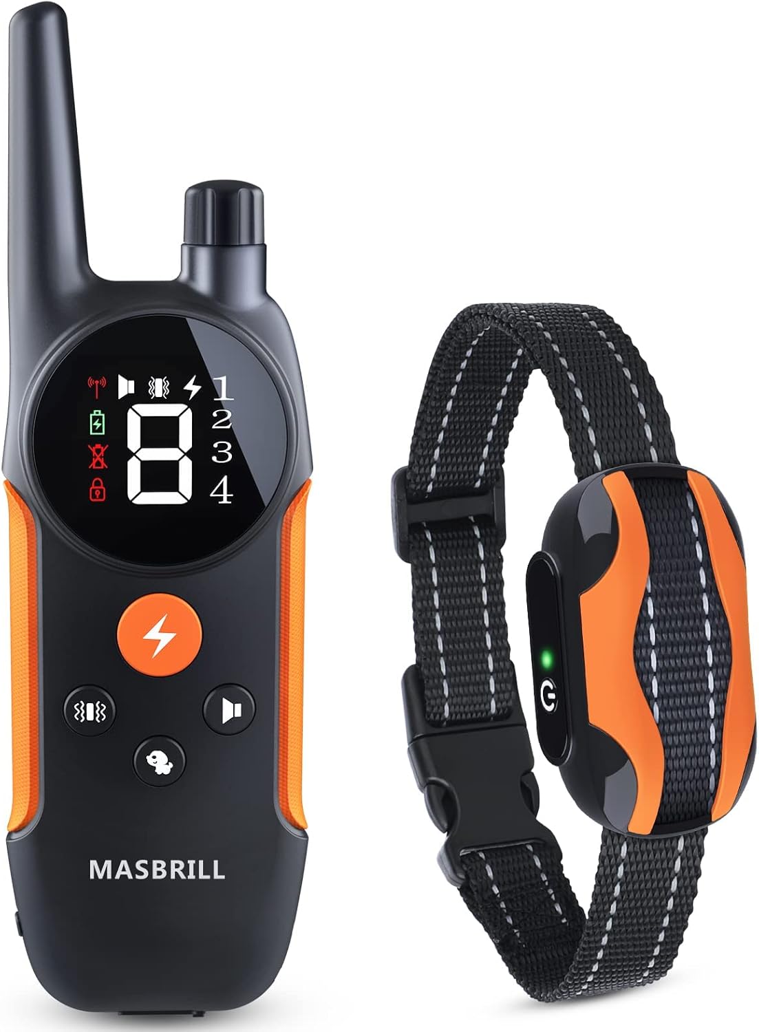 MASBRILL – Collar de entrenamiento para perros de 2000 pies con control remoto, collares de entrenamiento impermeables recargables para perros