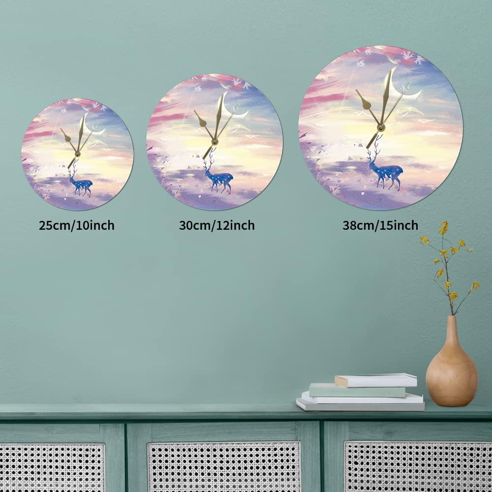 Happy Campers – Reloj de pared grande para amantes de la naturaleza, de 10 pulgadas, estilo vintage, silencioso, sin tictac, funciona con pilas,