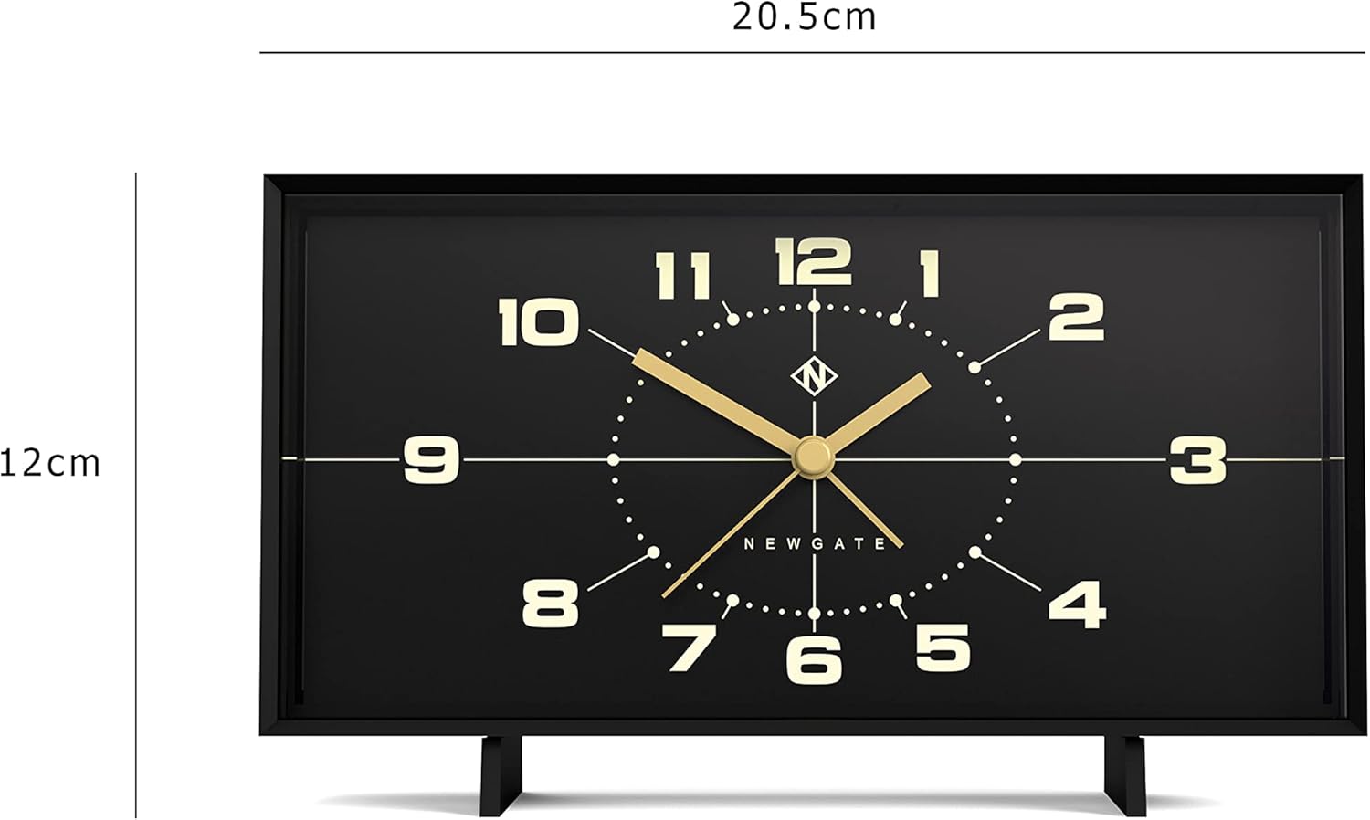 NEWGATE Wideboy – Reloj despertador de inspiración retro – Reloj despertador analógico – Reloj despertador de noche – Reloj despertador con batería