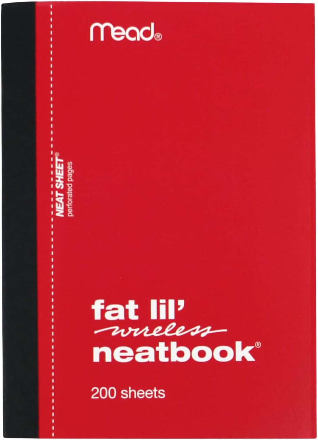 Mead Fat Lil’ Neatbook – 200 hojas – rayado universitario – 4 x 5.5 pulgadas – 1 cada uno – Blanco