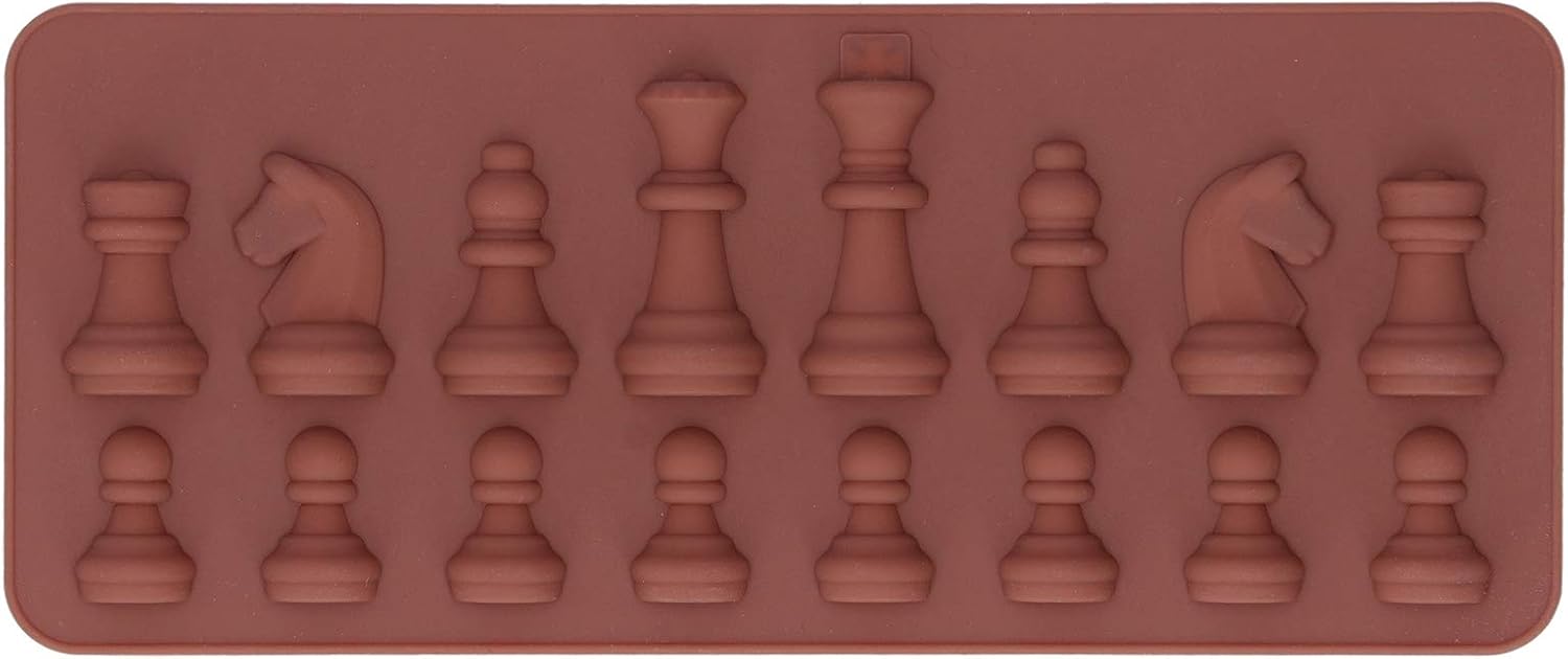 4 moldes de silicona para chocolate, molde de chocolate con forma de ajedrez, moldes de cera derretida de silicona, moldes de fondant, moldes de
