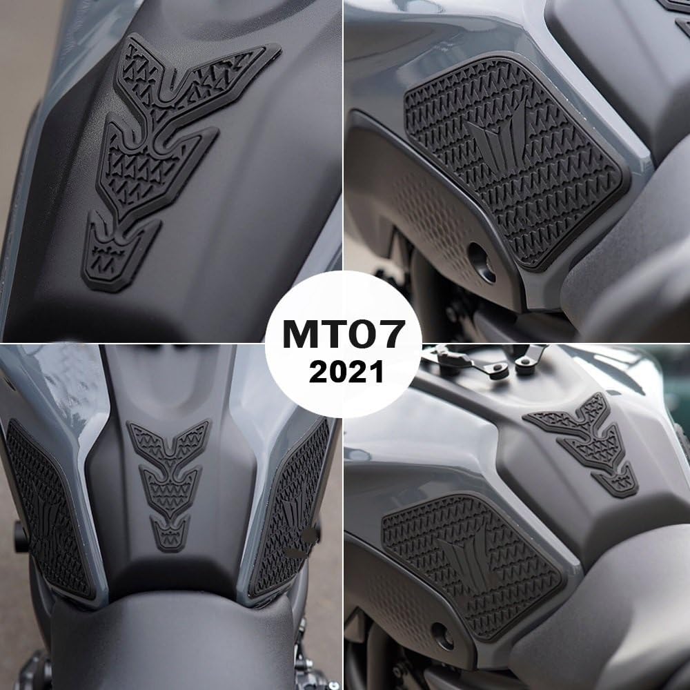 Motorcycle Fuel Tank Sticker 2021 Motorcycle Non-Slip Side Fuel Tank Stickers Waterproof Pad Rubber Sticker for Y&AMAHA MT07 MT-07 (Color  2)