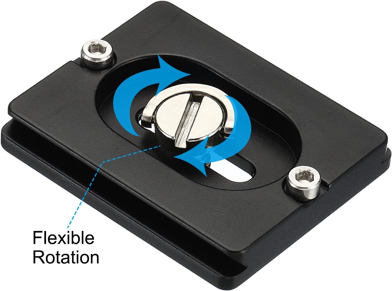 PATIKIL Placa de liberación rápida para trípode con tornillo de anillo en D, paquete de 2 piezas de montaje de adaptador de trípode de cámara, placa