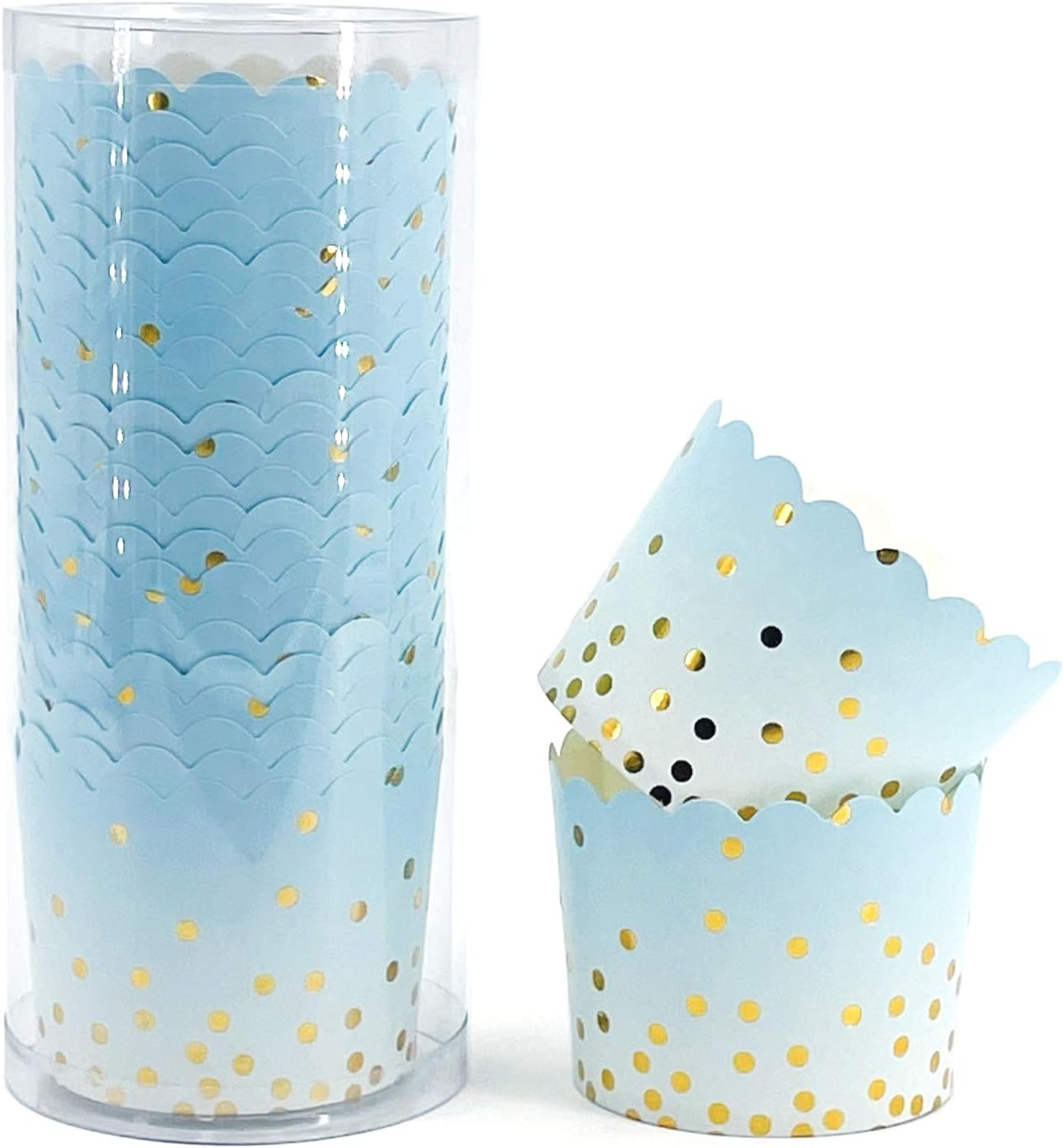 Party Hippo Cupcake – Tazas de 4.5 onzas, 25 piezas desechables de papel de aluminio para magdalenas, tazas doradas para hornear, tazas para hornear