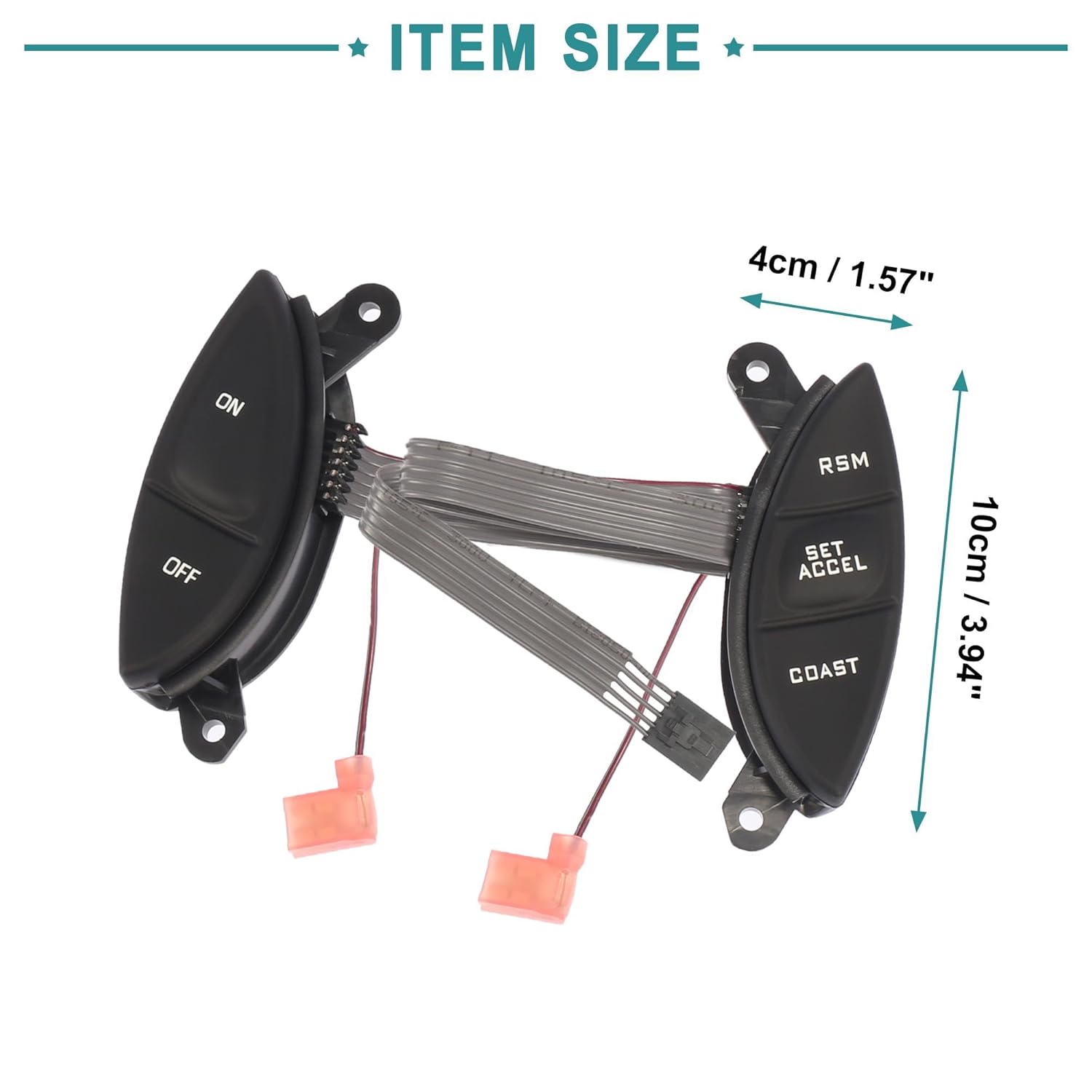 ACROPIX Botón del interruptor de control de crucero del volante delantero con cable para Ford para Ranger – Par de 1 negro