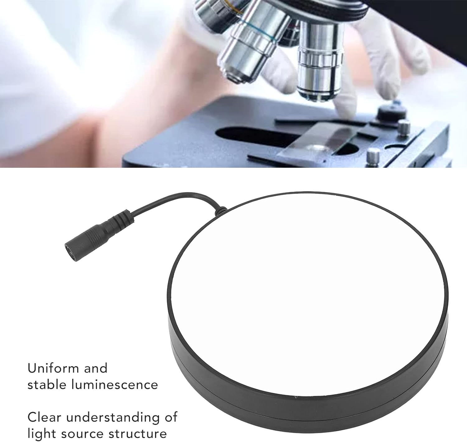 AC 0 a 250V LED anillo luz universal fuente de luz anillo soporte luz microscopio LED lámpara para laboratorios, bibliotecas, salas de estudio,