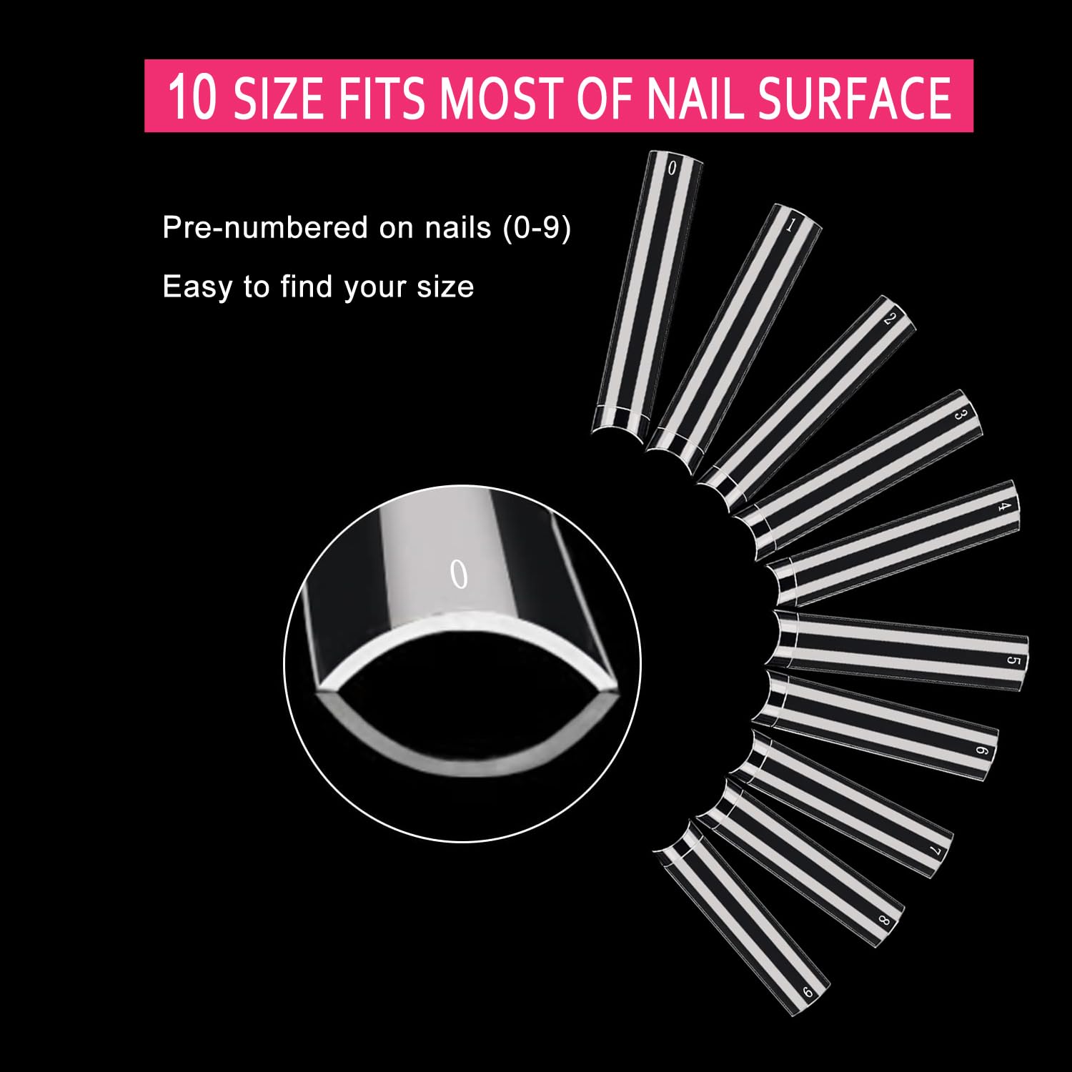 SWETIDY 500 puntas de uñas cuadradas XL sin curva C, puntas de uñas cuadradas cónicas de acrílico transparente, media cubierta, puntas de uñas