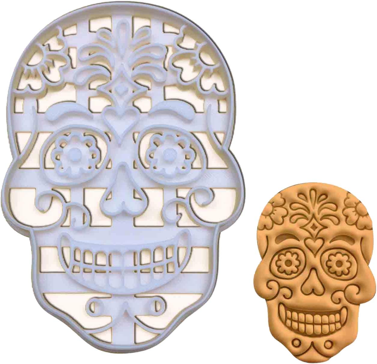 Floral Skull Day of the Dead cortador de galletas, 1 pieza – Bakerlogy