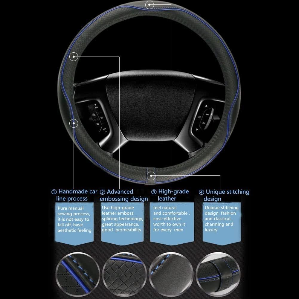 Zlirfy Funda de cuero de microfibra para volante de automóvil, funda universal para volante de automóvil, funda transpirable, envolvente completo