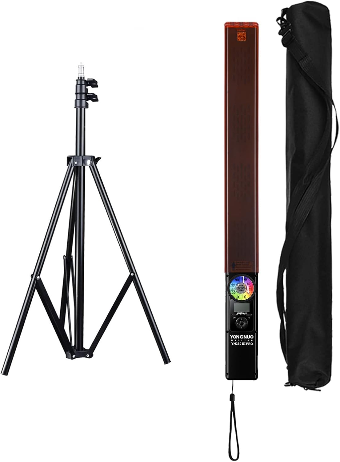 YONGNUO YN360III PRO – Barra de luz LED con soporte de luz de 110 pulgadas, luz de hielo con control remoto táctil de 2.4G, CRI a todo color RGB