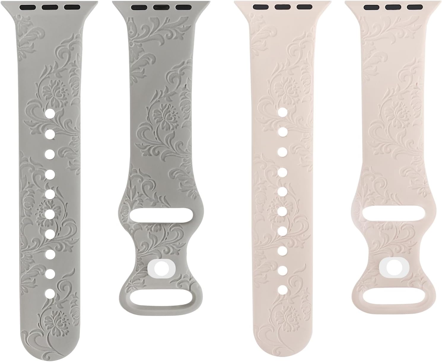 Paquete de 2 correas vintage grabadas elegantes compatibles con Apple Watch de 1.496 pulgadas, 1.575 pulgadas, 1.614 pulgadas, 1.654 pulgadas, 1.732