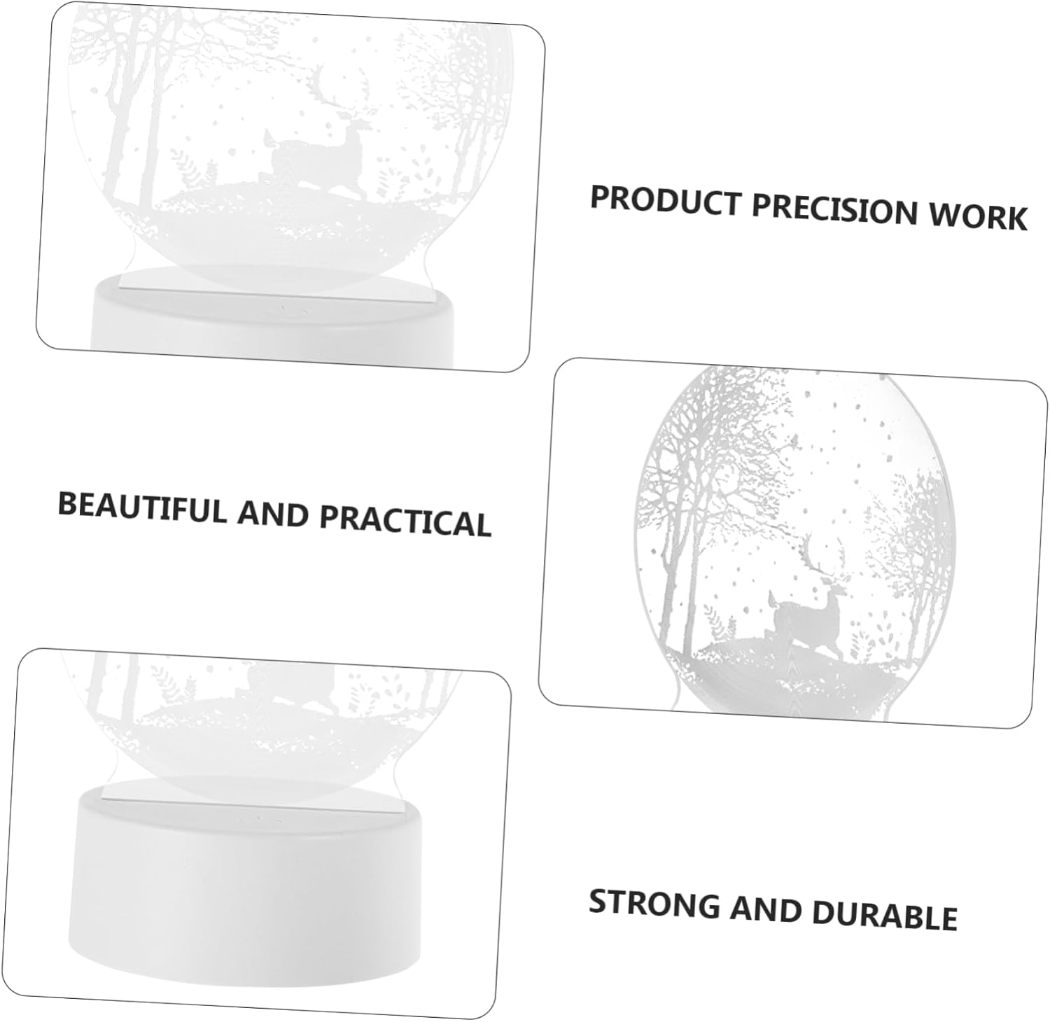 Angoily 1pc Christmas Night Light Chic Night Light Christmas Table Lamp Led Illusion Lamp Bedside Light Lamp Christmas 3D Lamp Decor Led Night Light