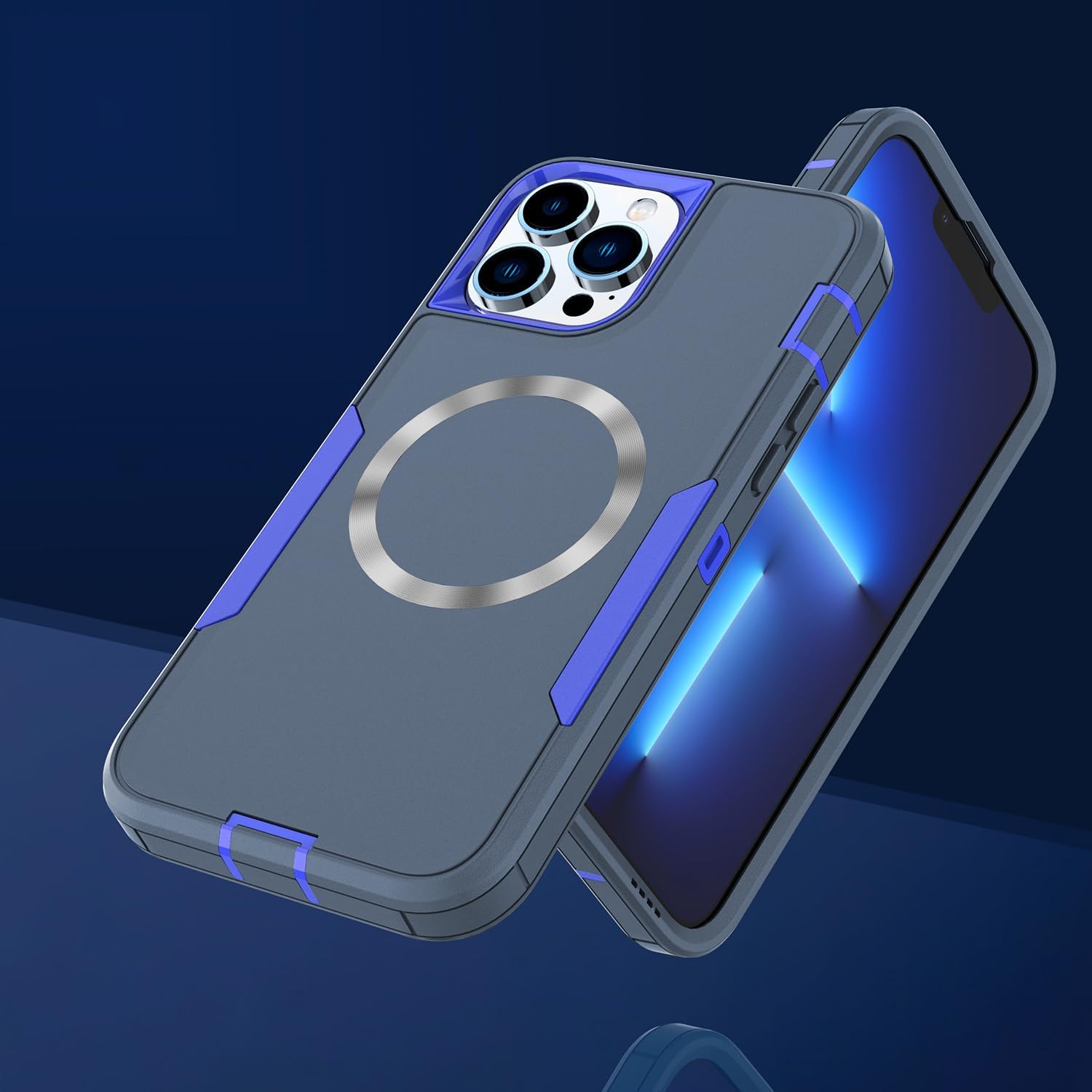 Funda magnética diseñada para iPhone 12 Pro Max, protección contra caídas resistente, compatible con MagSafe, a prueba de polvo, no se decolora, no
