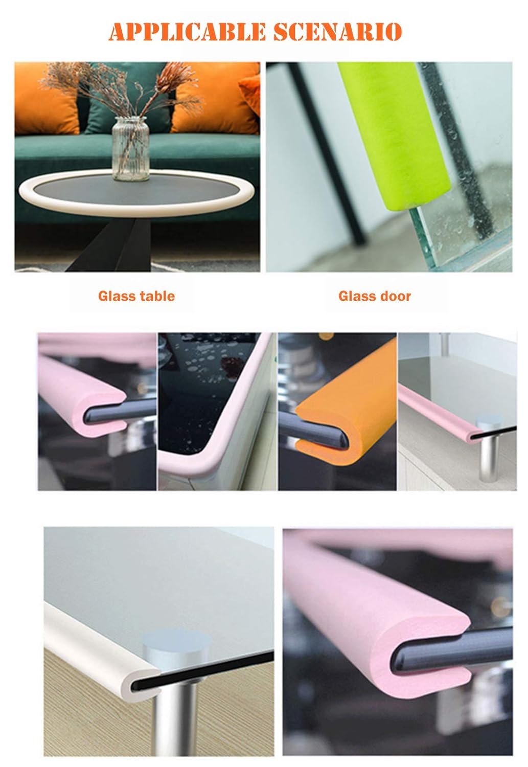 M2cbridge U forma extra gruesa muebles mesa borde protectores espuma bebé seguridad parachoques protector 6.5 pies (rosa)