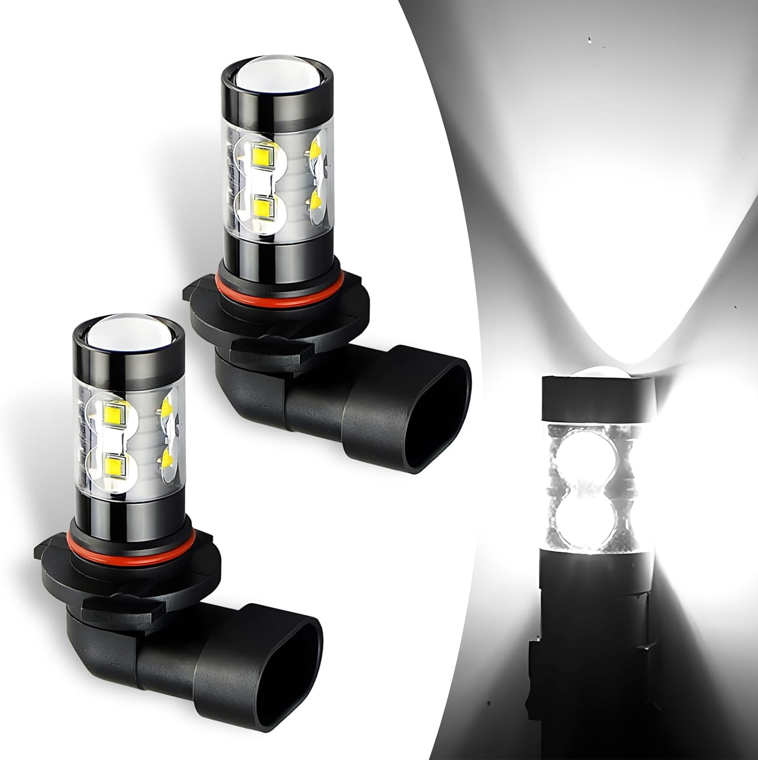 ZBGUN Pack-2 – Lámpara antiniebla LED de alta potencia 9005, chipset CREE de 360 grados sin ángulo muerto, carcasa de lámpara de aleación resistente