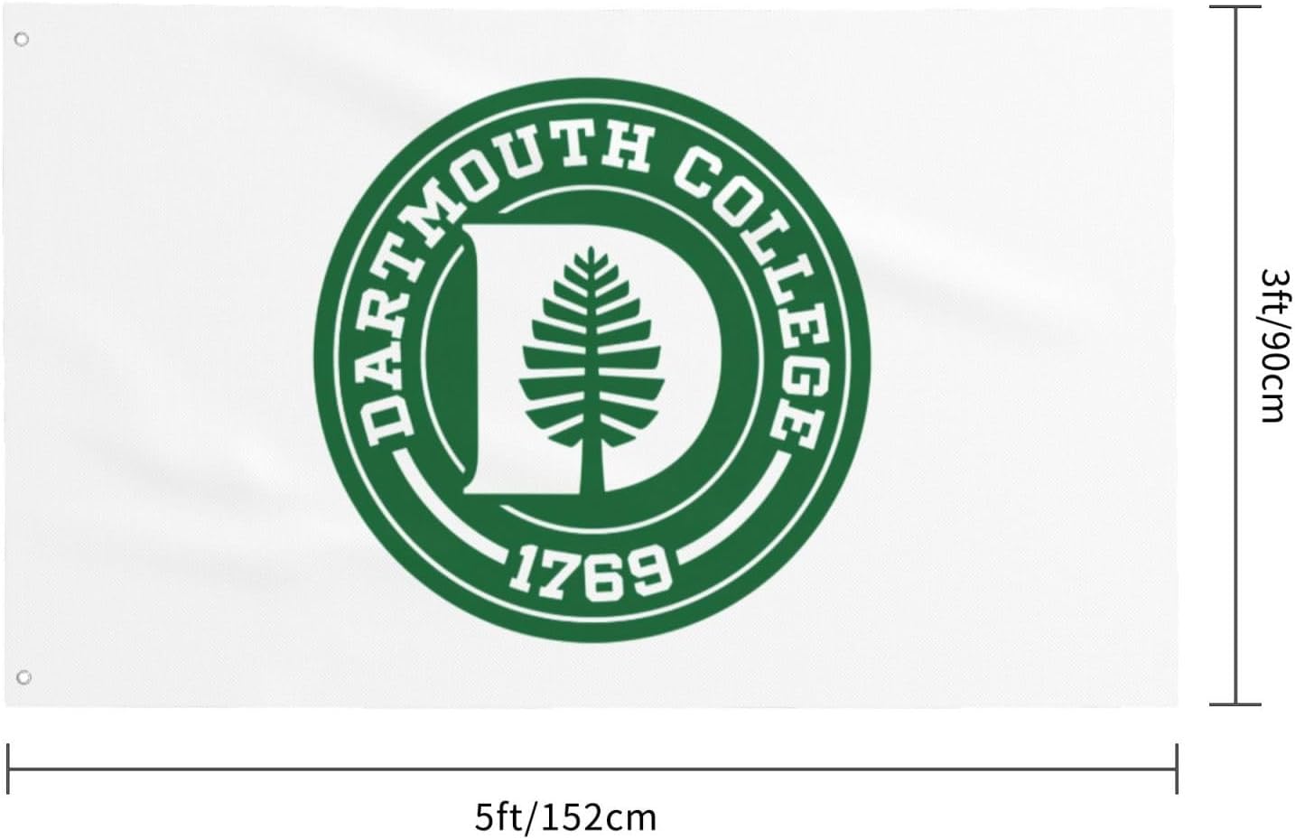 Dartmouth College – Bandera decorativa para exteriores de 3 x 5 pies, bandera de jardín, bandera individual para exteriores
