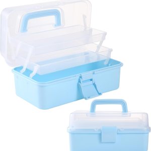 Flower River Caja organizadora plegable versátil de tres capas, ideal para arte y manualidades, juguetes, suministros de costura, joyas y Flower River Caja organizadora plegable versátil de tres capas, ideal para arte y manualidades, juguetes, suministros de costura, joyas y