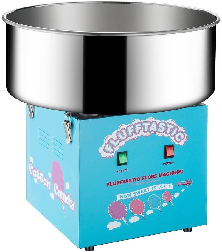 Máquina para hacer algodón de azúcar, eléctrica, para la mesa, Great Northern Popcorn Company Flufftastic, azul claro, Máquina de algodón de azúcar