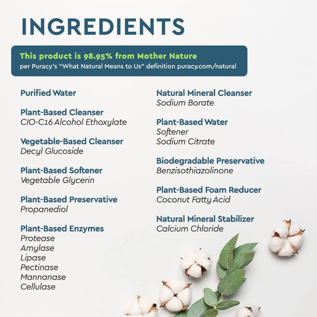 Puracy Recambio para quitar manchas de ropa  Perfecto para la ropa, ingredientes puros  con 6 enzimas supervegetales para una fácil eliminación de