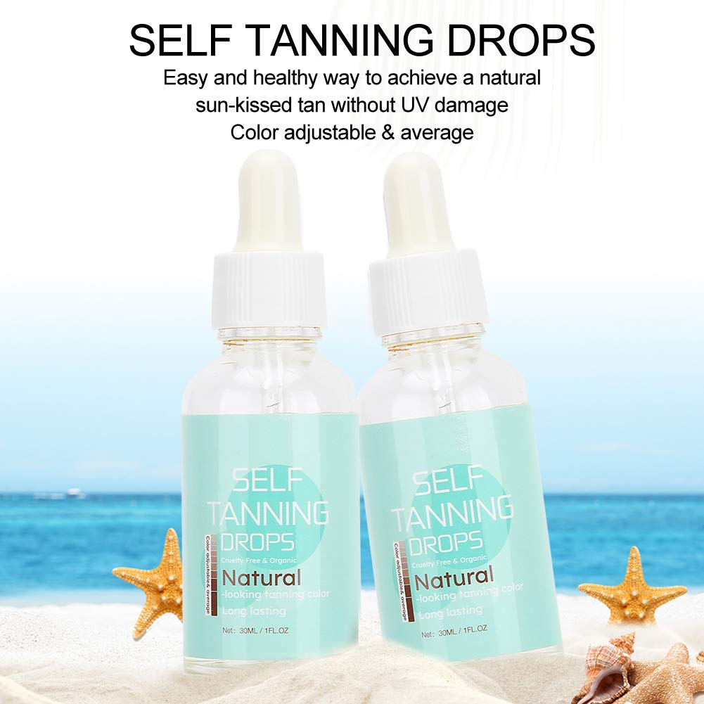 Aerosol autobronceador, gotas concentradas para el cuerpo y la cara, para viajes y playa, 1.0 fl oz de bronceado corporal concentrado Dha gotas de