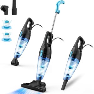 Aspiradora vertical con cable, aspiradora de barra, ligera y sin bolsa, para el hogar, suelos duros, pelo de mascotas (gris-azul) Aspiradora vertical con cable, aspiradora de barra, ligera y sin bolsa, para el hogar, suelos duros, pelo de mascotas (gris-azul)