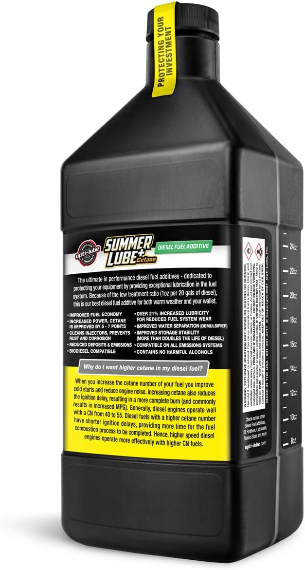 Opti-Lube Summer+ Formula Aditivo para combustible diesel cada cuarto trata hasta 640 galones de combustible diésel (1 cuarto de galón (640 galones))