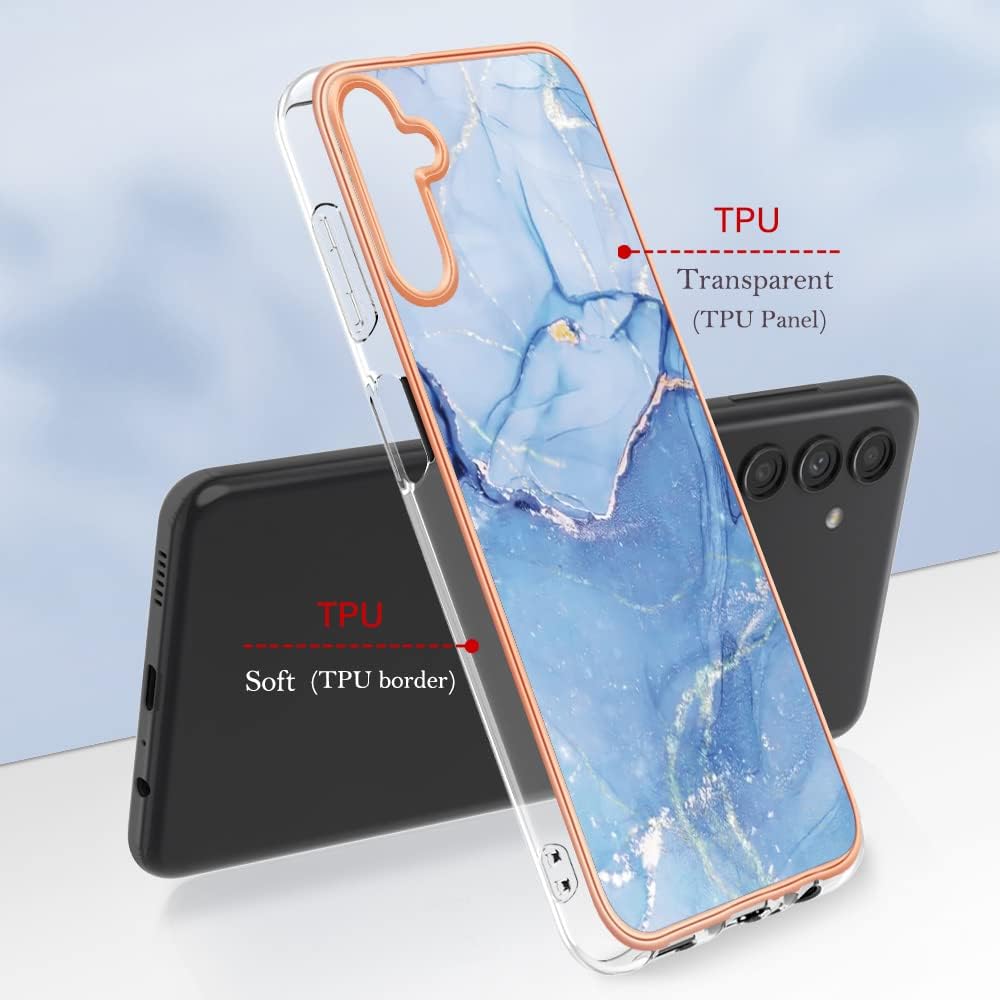 Funda para teléfono Samsung Galaxy A13 5G, A04 funda de TPU suave + patrón de mármol IMD diseño delgado mejorado cámara y protección de pantalla