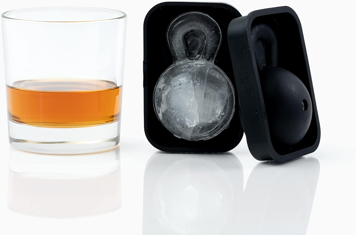Molde de silicona para cubitos de hielo y whisky con pesas rusas (paquete de 2) para bebidas de fusión lenta, sin fugas, hielo para cócteles,