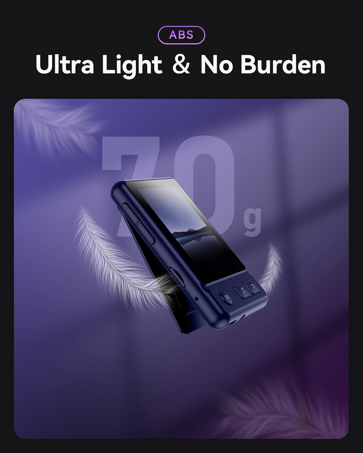 AGPTEK Reproductor de MP3 con Bluetooth 5.3, A30X 2.4 pulgadas, pantalla táctil completa de 32 GB, reproductor de música con clip y banda de brazo,