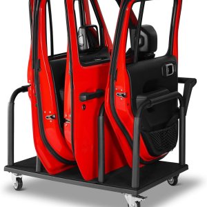 Hooke Road Estante de almacenamiento de 4 puertas, soporte deslizante para carrito para Jeep Wrangler JK JL Gladiator JT 2007-2024 y Ford Bronco Hooke Road Estante de almacenamiento de 4 puertas, soporte deslizante para carrito para Jeep Wrangler JK JL Gladiator JT 2007-2024 y Ford Bronco