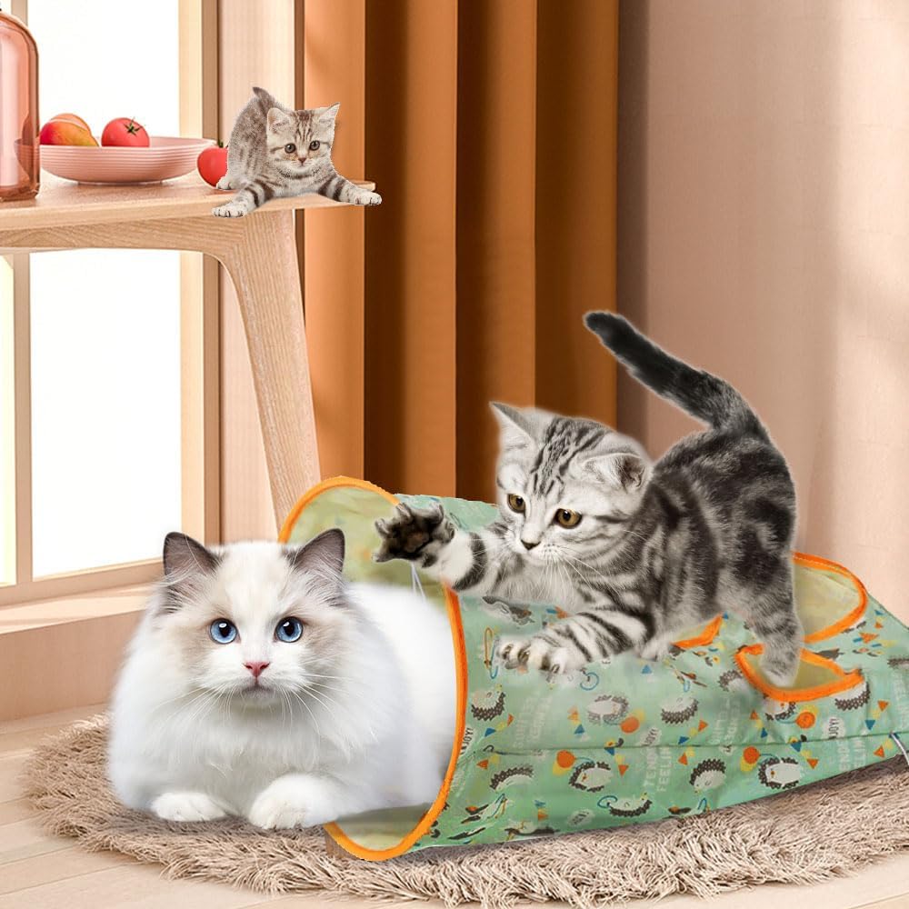2 bolsas de túnel para gatos de interior, juguete de túnel de juego para gatos 2024, bolsa de taladro interactiva plegable para gatos, juguete para