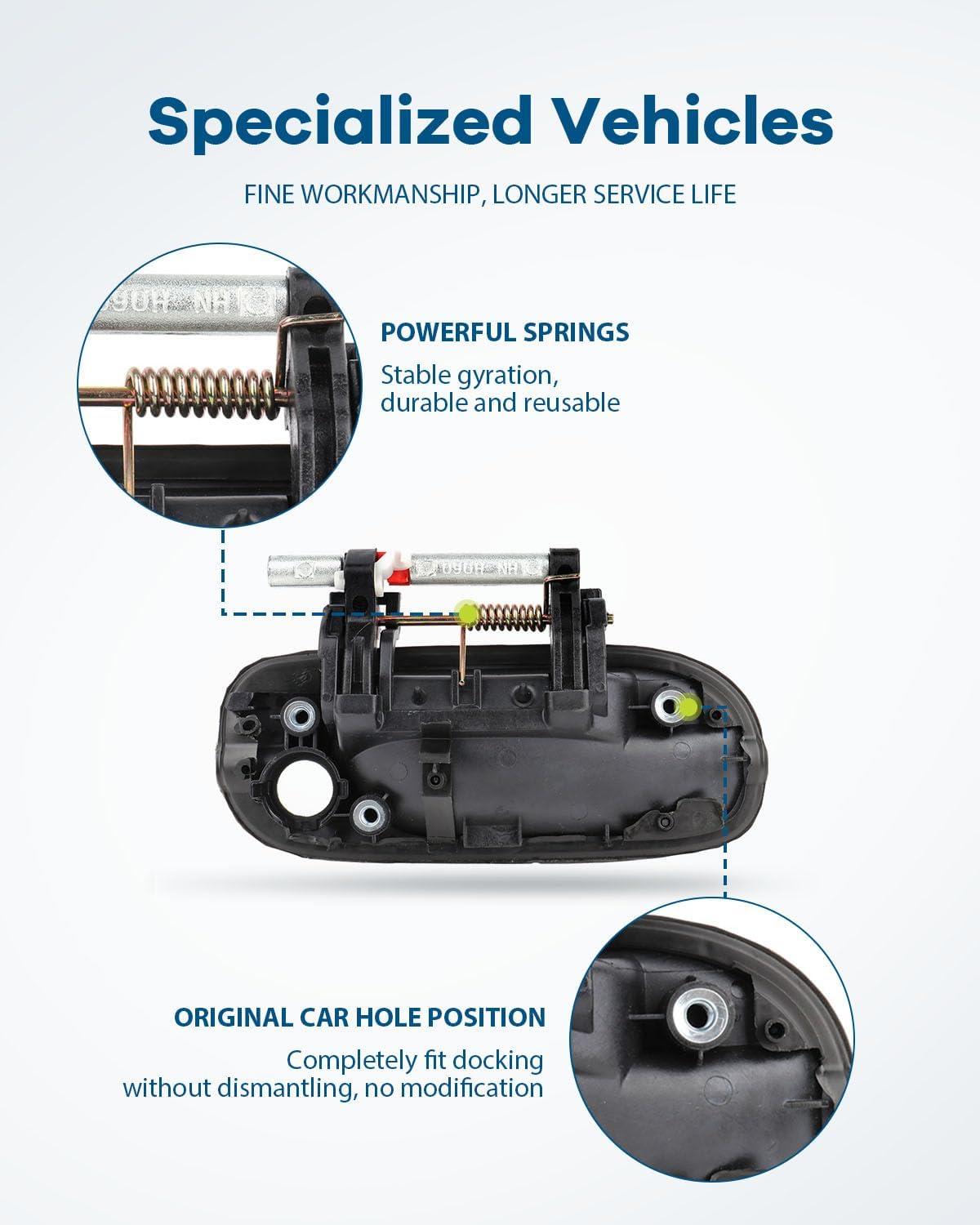 LUJUNTEC Manija de puerta exterior, manija de puerta delantera, lado izquierdo, repuesto para Nissan 2000-2006 para Sentra, 1 manija negra con