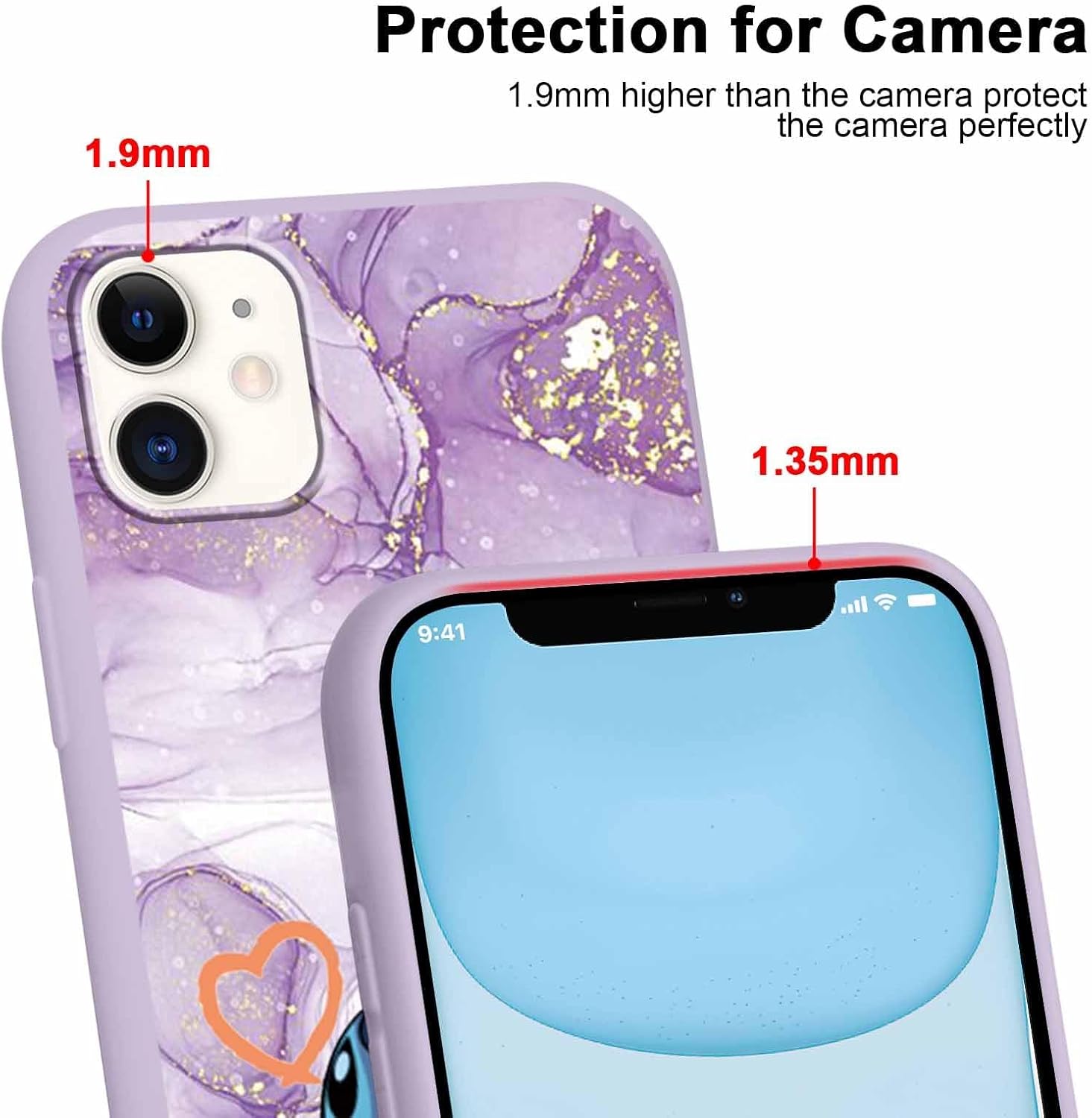 Paquete de 2 fundas protectoras de dibujos animados para iPhone 11 de 6.1 pulgadas, funda protectora de TPU suave a prueba de golpes para iPhone 11,
