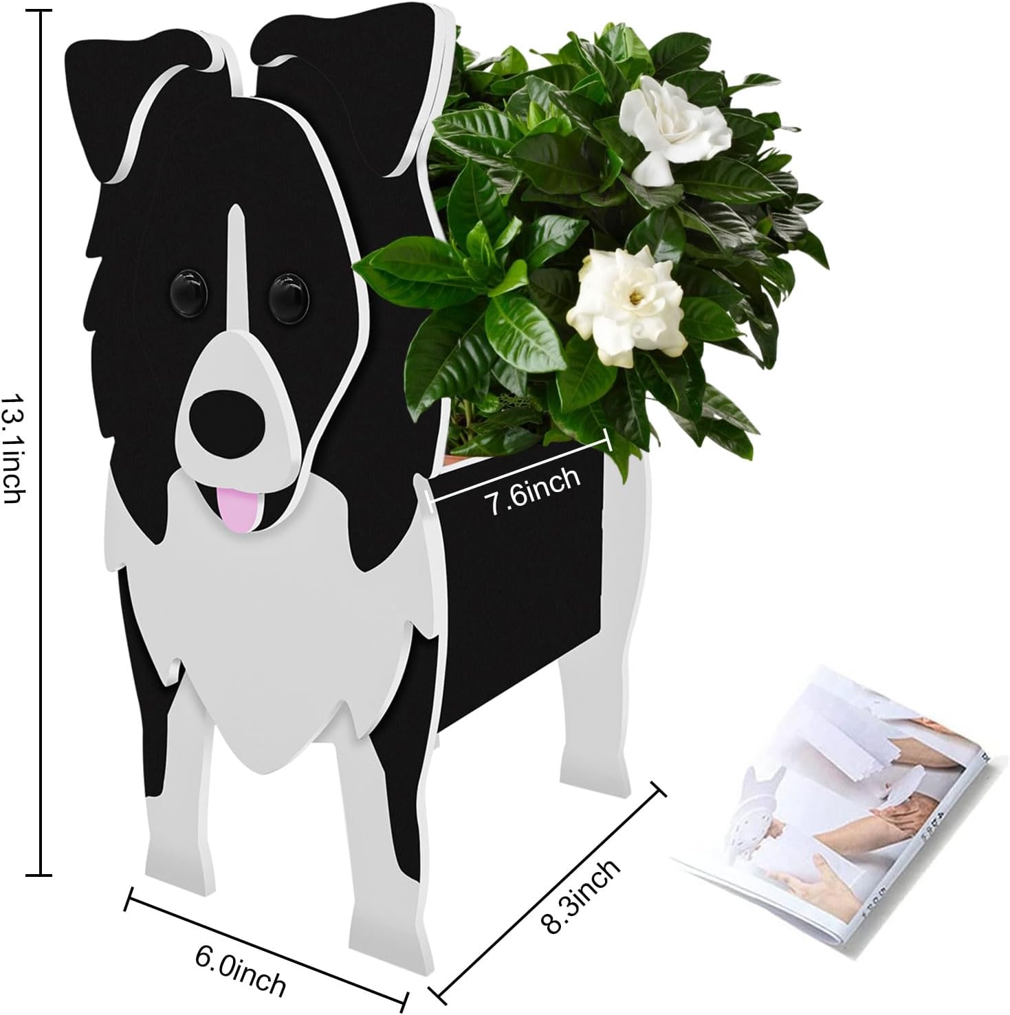 Toyswill Maceteros para perros para plantas al aire libre, maceta con forma de perro de jardín, maceta, contenedor de almacenamiento de animales,