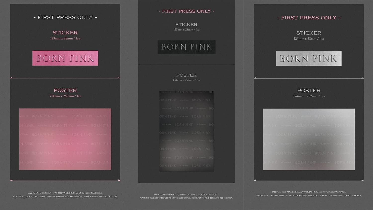 Dreamus Black Pink – BORN PINK Box Set Version 2nd Album + Folded Poster Korean Edition (PINK Ver.), YGP0181