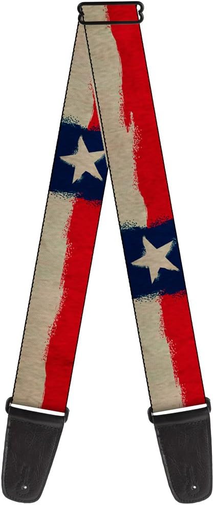 Buckle-Down Correa de guitarra Texas Flag Close Up Pintura envejecida de 2 pulgadas de ancho