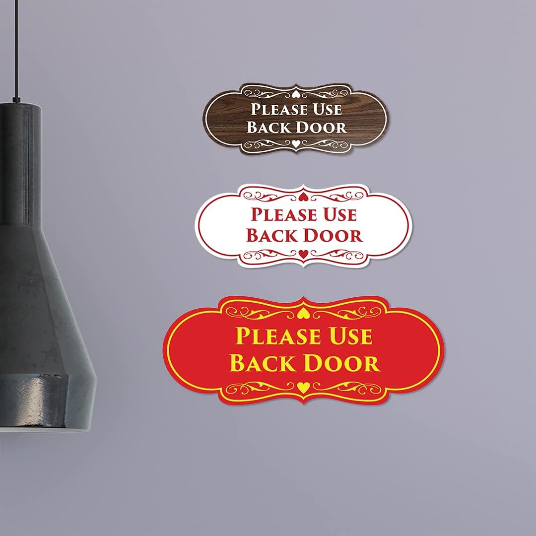 Signs ByLITA Designer Please Use – Puerta trasera (negro) – Pequeño, 1 paquete
