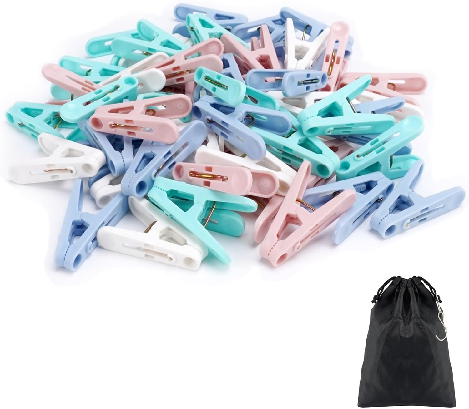 Pinzas para ropa, pinzas de plástico, 110 clips coloridos para toallas, alfileres de ropa pequeños, clips de 2 pulgadas para perchas, ropa de