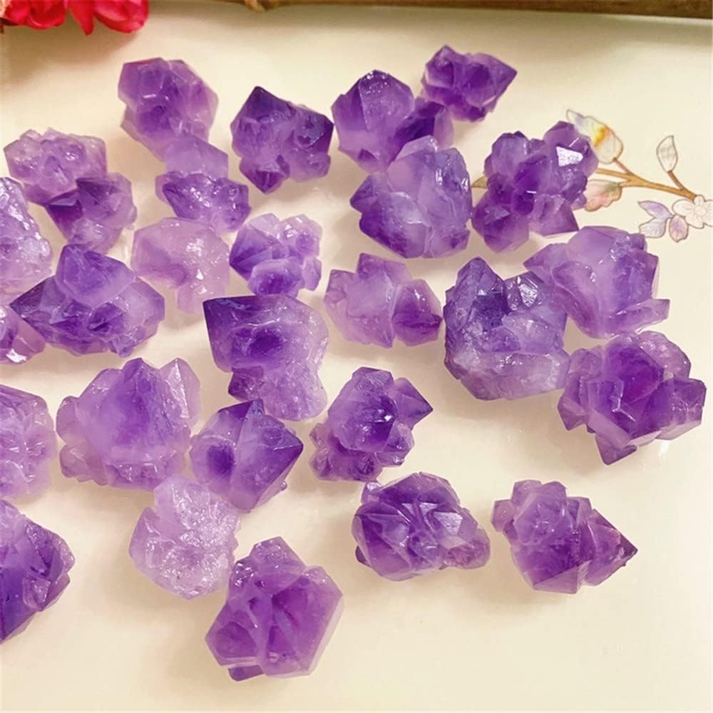 WGPHD Meditation Home – Piedras curativas naturales de cuarzo de amatista cruda natural en racimo de piedras curativas para decoración del hogar,