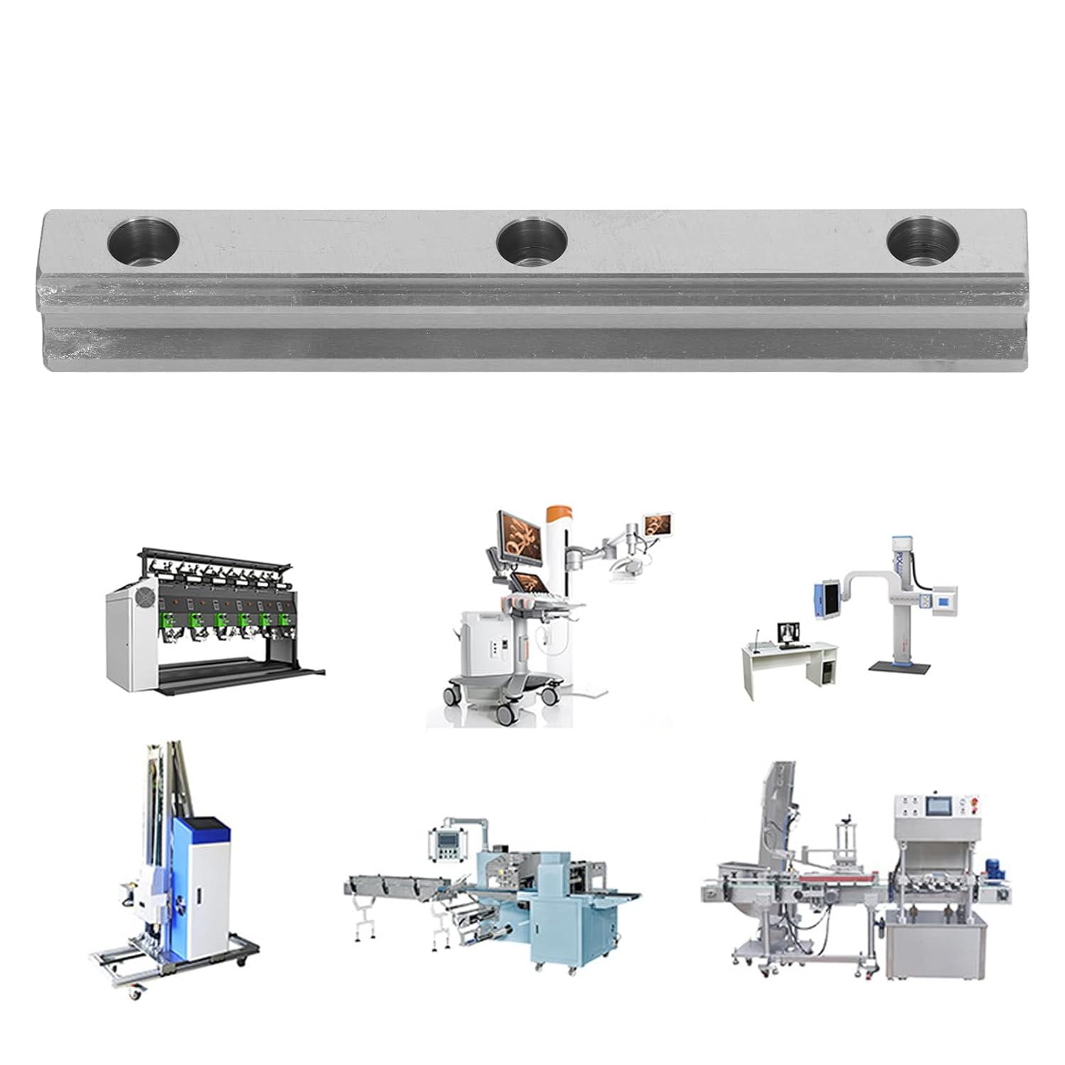 Carril de guía lineal, 7.874 in, productos de movimiento para proyecto de bricolaje de máquina CNC, optimización de transmisión mecánica