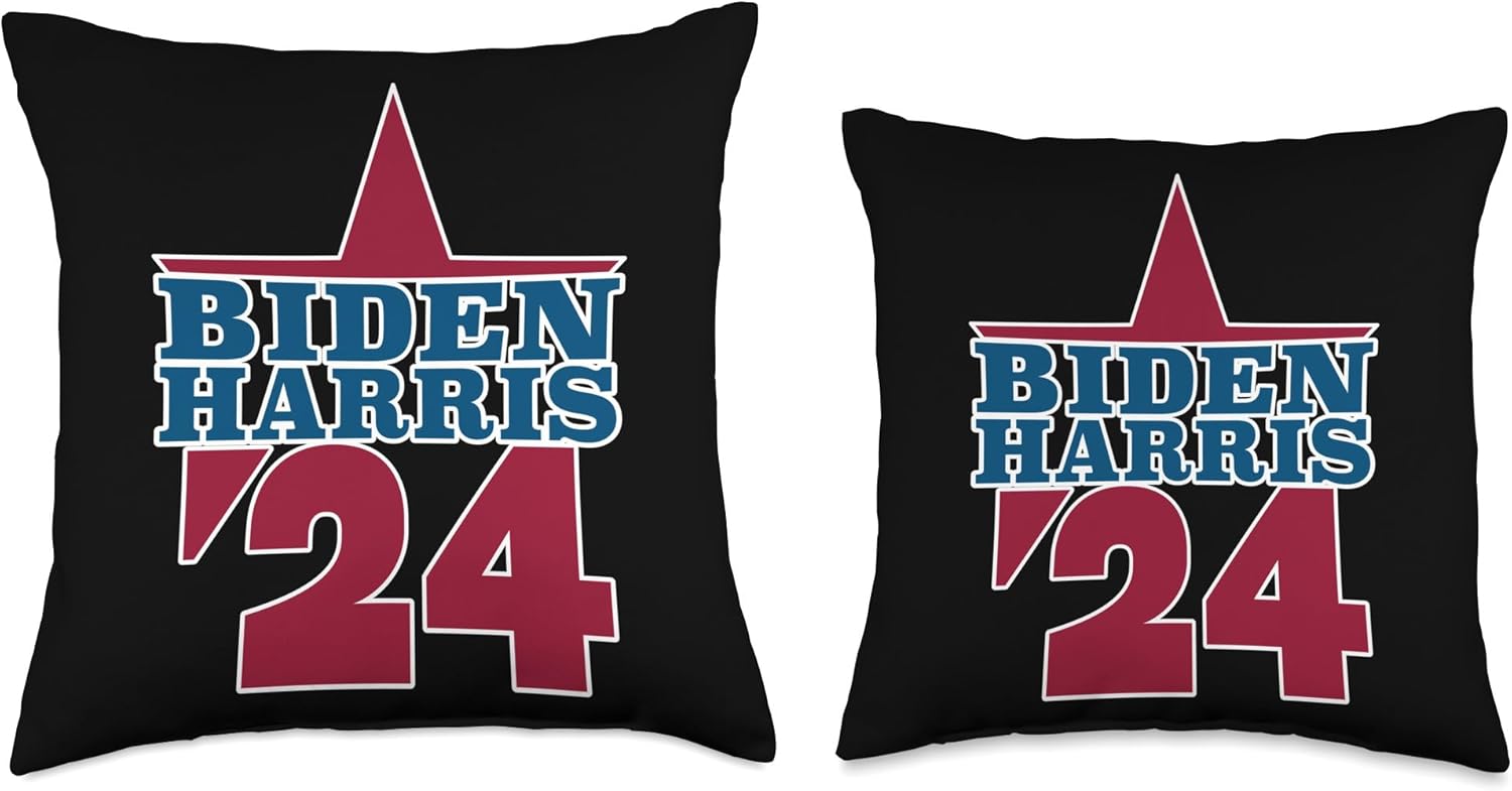 Joe Biden 2024 y Kamala Harris – Almohada retro, 18 x 18 pulgadas, multicolor