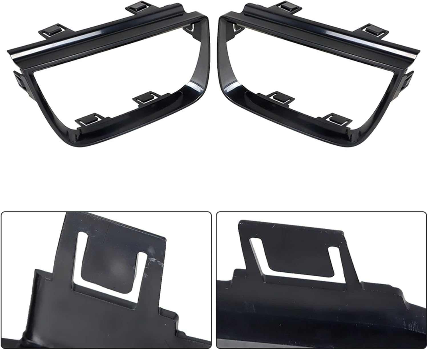 WFLNHB Juego de 4 cubiertas de bisel de luz trasera de repuesto para Chevy Camaro LT LS SS 2010-2013 biseles negros brillantes para el lado del