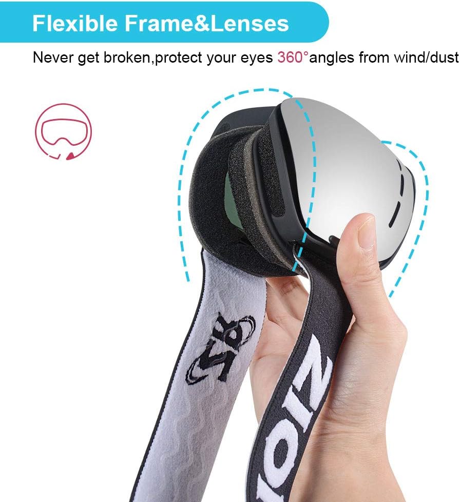 ZIONOR XMINI Gafas de esquí o snowboard para niños y niñas Gafas para la nieve con protección de rayos ultravioleta, no se empañan, con lente