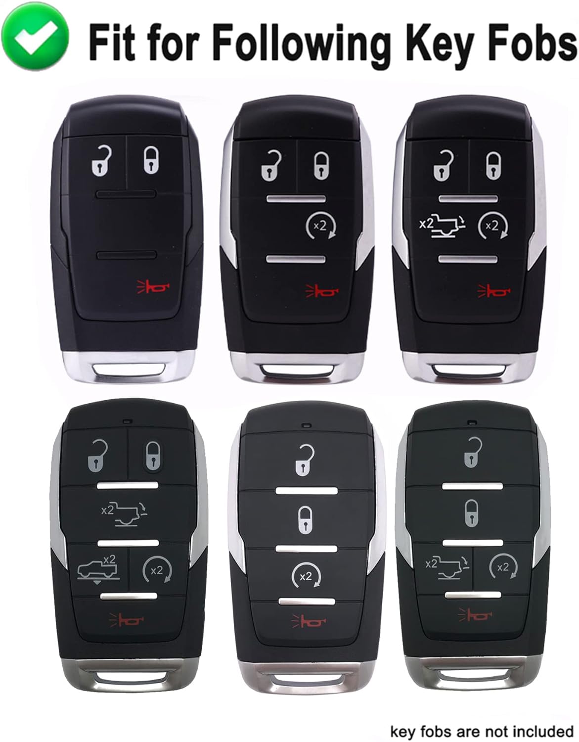 Funda para llavero para Dodge Ram 1500 2019, 2020, 2021, accesorios de TPU suave, soporte remoto de piel, funda de entrada sin llave (morado)