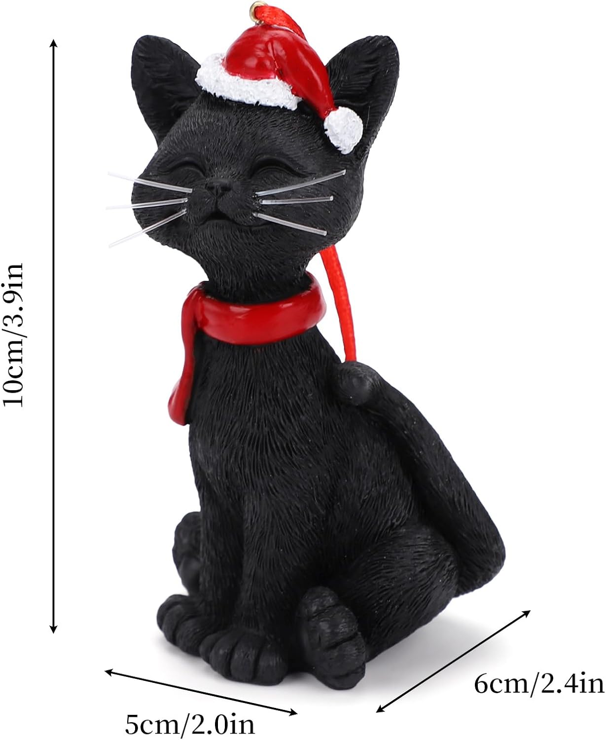 Adorno de Navidad de gato negro colgante para árbol de Navidad, festival, vacaciones, decoración del hogar, regalos para mujeres y hombres