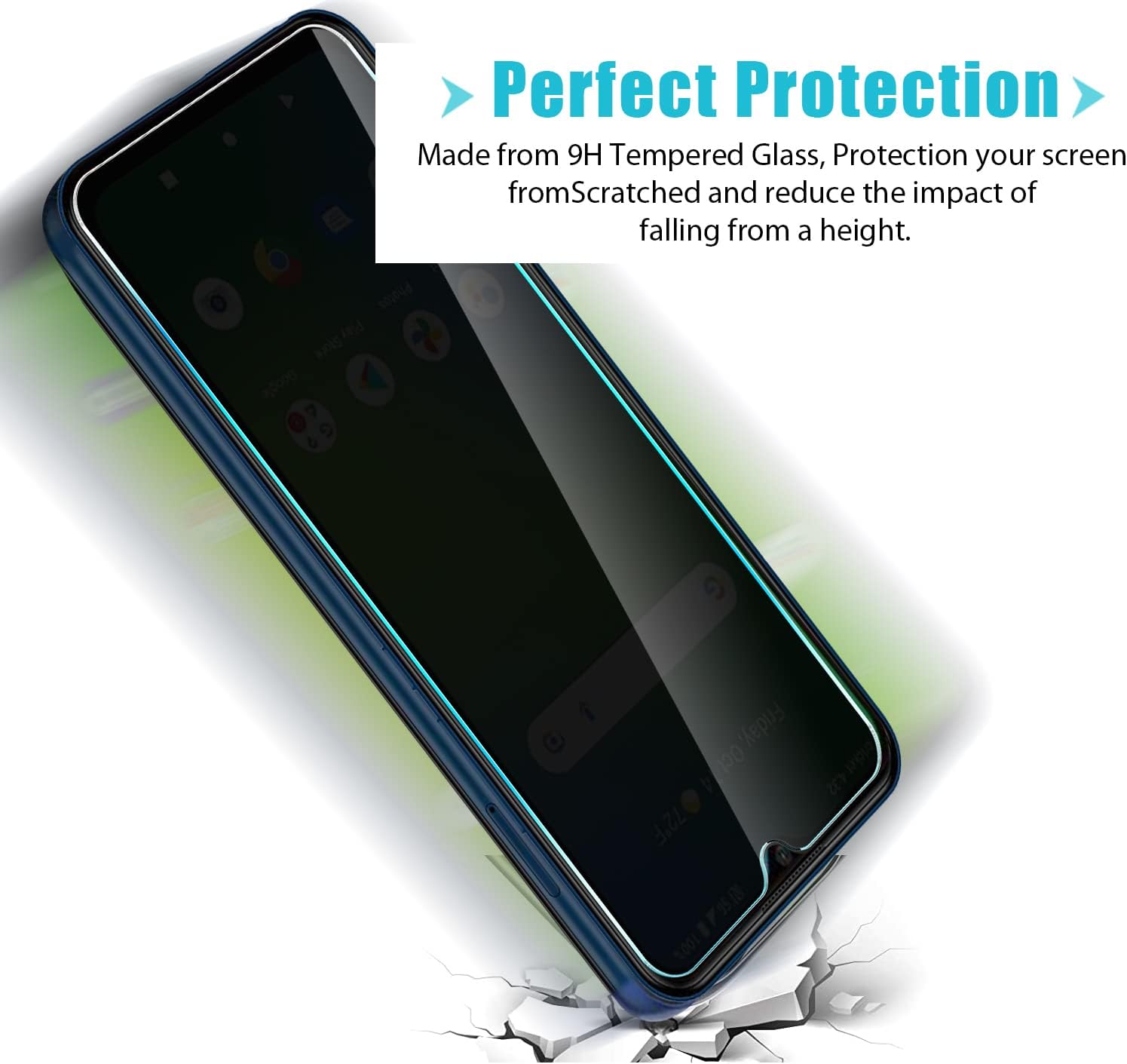 Paquete de 2 protectores de pantalla de vidrio templado para Cricket Magic 5G, película de vidrio templado Ultra HD, antiespía, dureza 9H, arañazos,