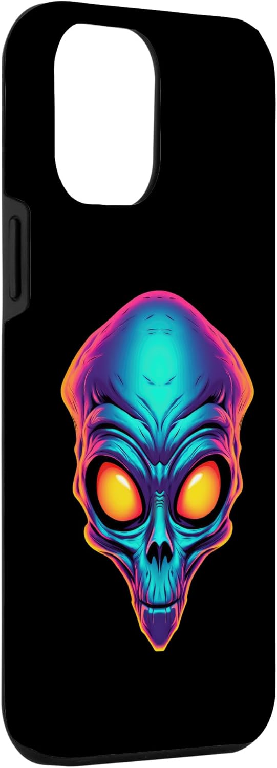 iPhone 13 Pro Max Scary Alien Face UFO Alien Head Funny Alien Case