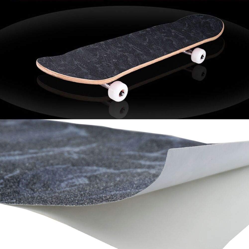 Hoja de cinta de agarre para patineta, 45.2 x 10.6 pulgadas, sin burbujas, impermeable, scooter, cinta de agarre longboard, papel de lija para